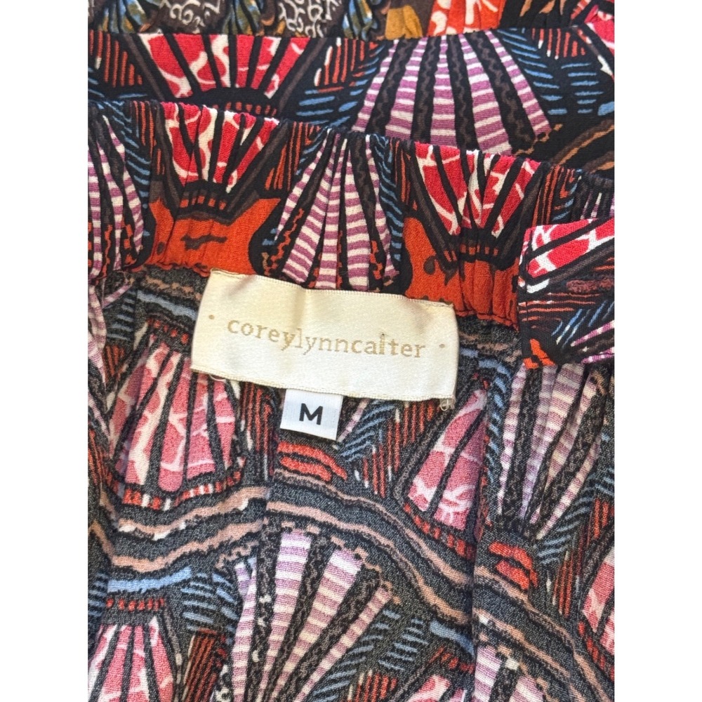 Corey Lynn Calter Anthropologie Doriane Smocked Ruffle Midi Flowy Dress Medium - Picture 7 of 10